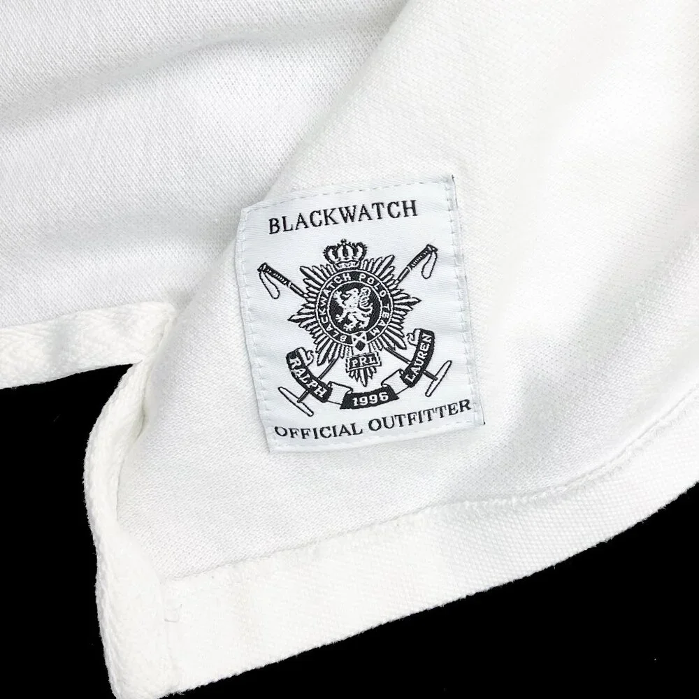 RALPH LAUREN Big Pony White Custom Fit Polo Shirt Blackwatch Crest Mens XXL